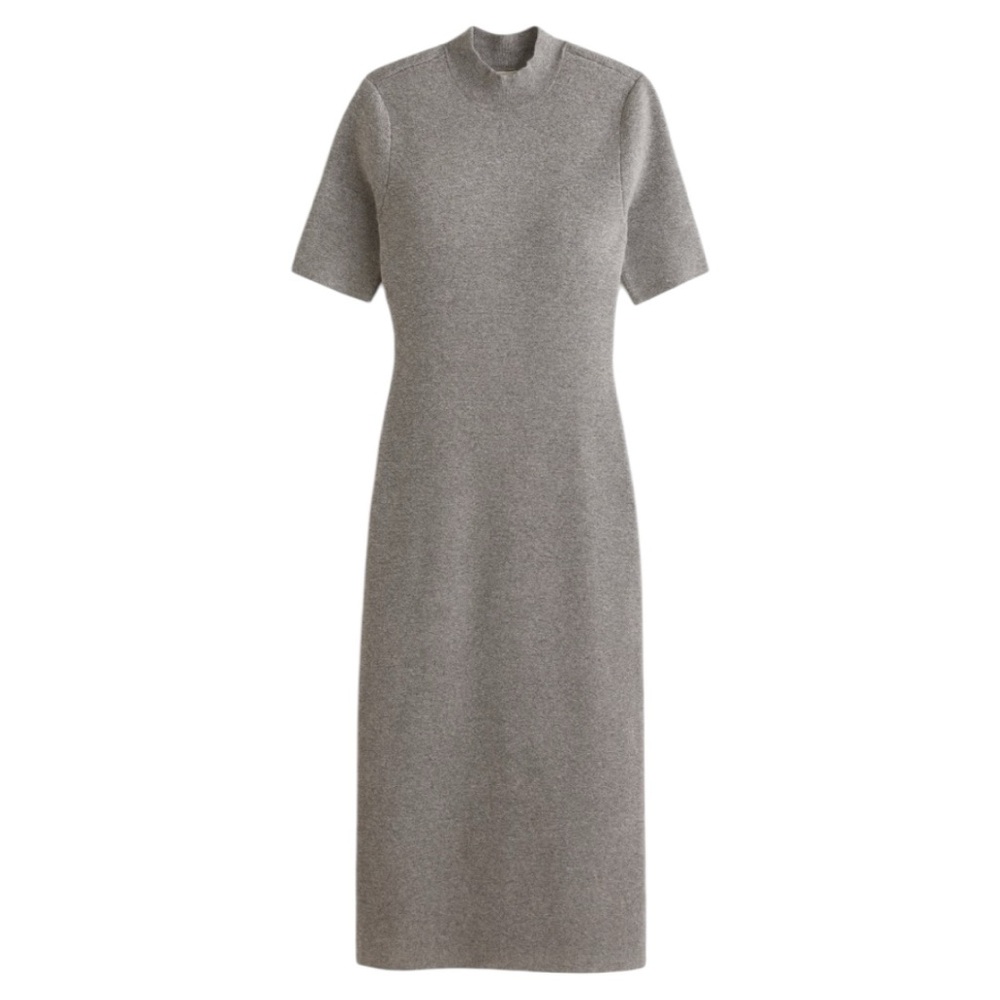 NWT Abercrombie & Fitch Mockneck Midi Sweater Dress in Gray Size MT Medium Tall - Picture 2 of 7